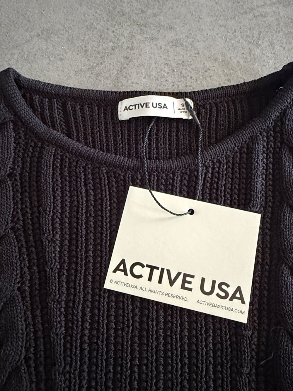 Active USA Cable Knit Sleeveless Peplem Top - Picture 7 of 10